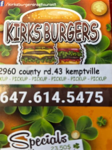 kirks steakburgers|kirks burgers kemptville.